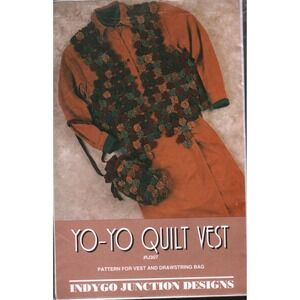 Indygo Junction Yo-Yo Quilt Vest Drawstring Bag Pattern IJ307 Amy Martin 1993